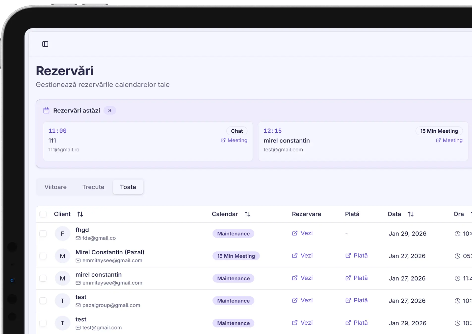 Schedule Dashboard